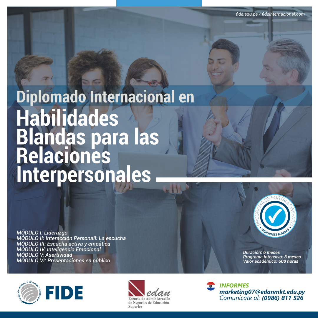 Diploma Internacional Habilidades Blandas para las Relaciones Interpersonales